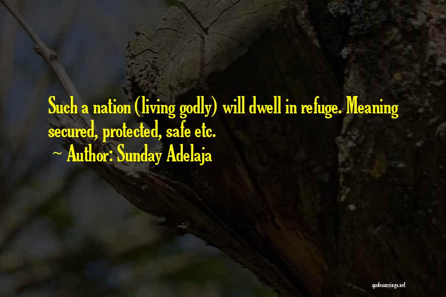 Sunday Adelaja Quotes: Such A Nation (living Godly) Will Dwell In Refuge. Meaning Secured, Protected, Safe Etc.