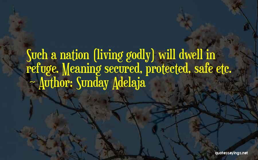 Sunday Adelaja Quotes: Such A Nation (living Godly) Will Dwell In Refuge. Meaning Secured, Protected, Safe Etc.