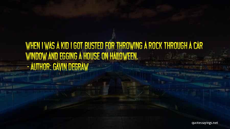 Gavin DeGraw Quotes: When I Was A Kid I Got Busted For Throwing A Rock Through A Car Window And Egging A House
