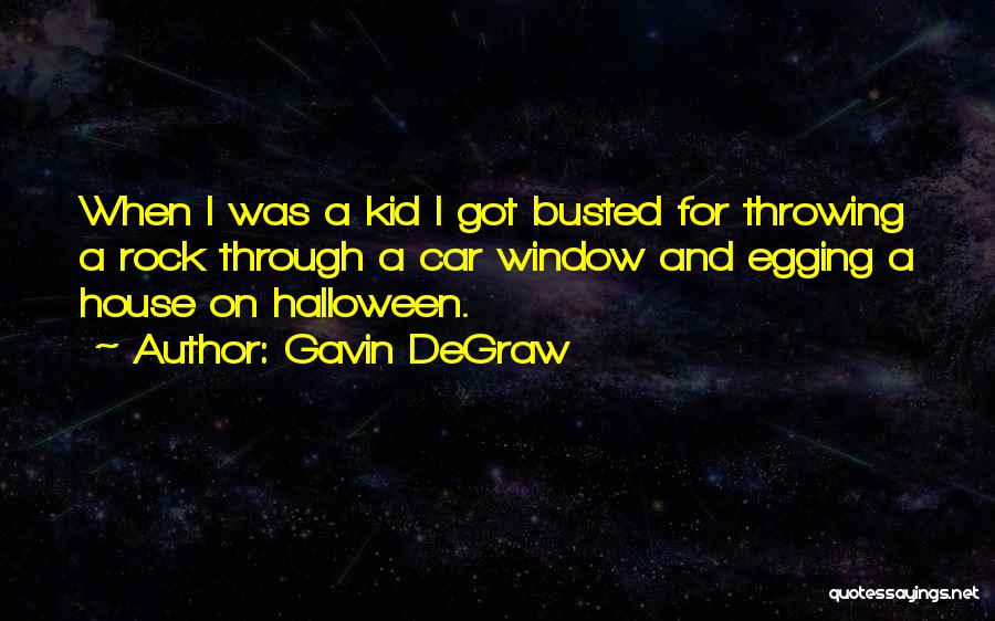 Gavin DeGraw Quotes: When I Was A Kid I Got Busted For Throwing A Rock Through A Car Window And Egging A House