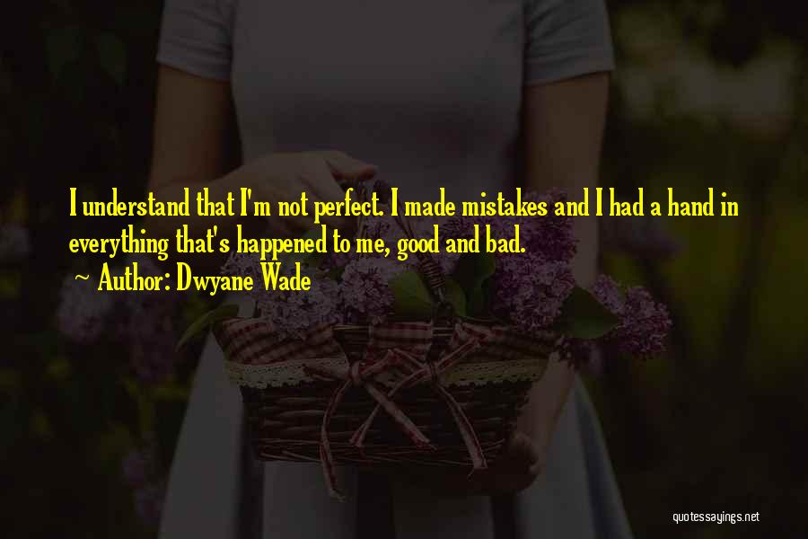 Dwyane Wade Quotes: I Understand That I'm Not Perfect. I Made Mistakes And I Had A Hand In Everything That's Happened To Me,