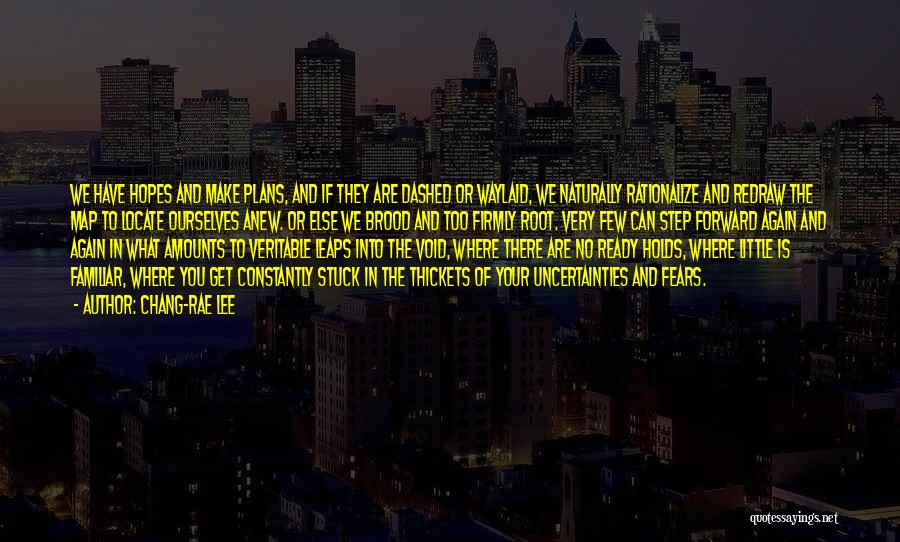 Chang-rae Lee Quotes: We Have Hopes And Make Plans, And If They Are Dashed Or Waylaid, We Naturally Rationalize And Redraw The Map