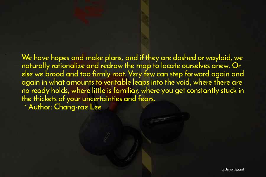 Chang-rae Lee Quotes: We Have Hopes And Make Plans, And If They Are Dashed Or Waylaid, We Naturally Rationalize And Redraw The Map