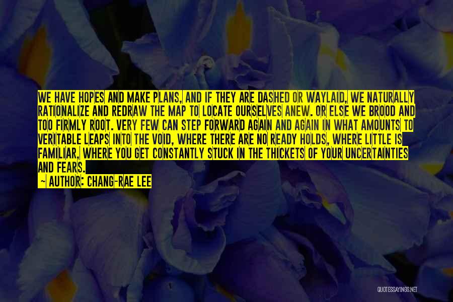 Chang-rae Lee Quotes: We Have Hopes And Make Plans, And If They Are Dashed Or Waylaid, We Naturally Rationalize And Redraw The Map