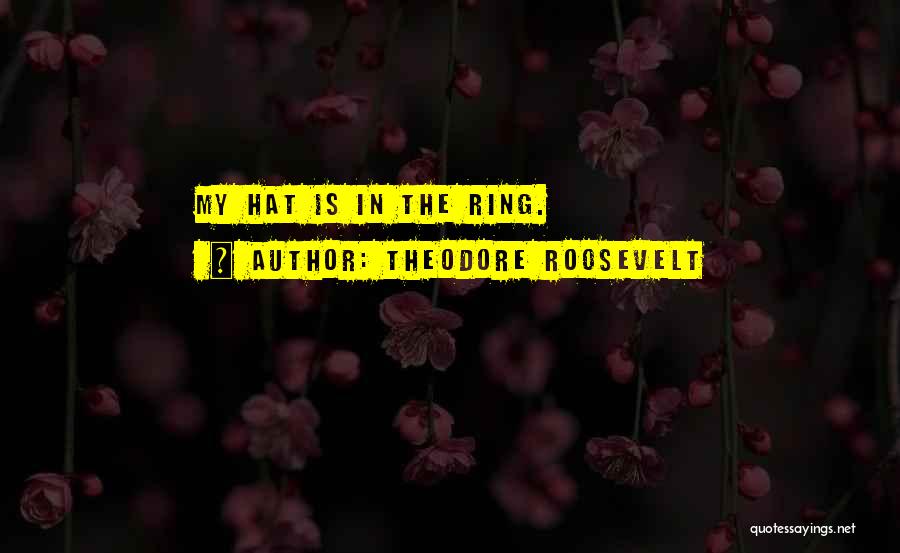 Theodore Roosevelt Quotes: My Hat Is In The Ring.