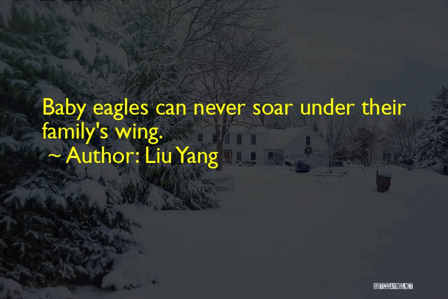 Liu Yang Quotes: Baby Eagles Can Never Soar Under Their Family's Wing.