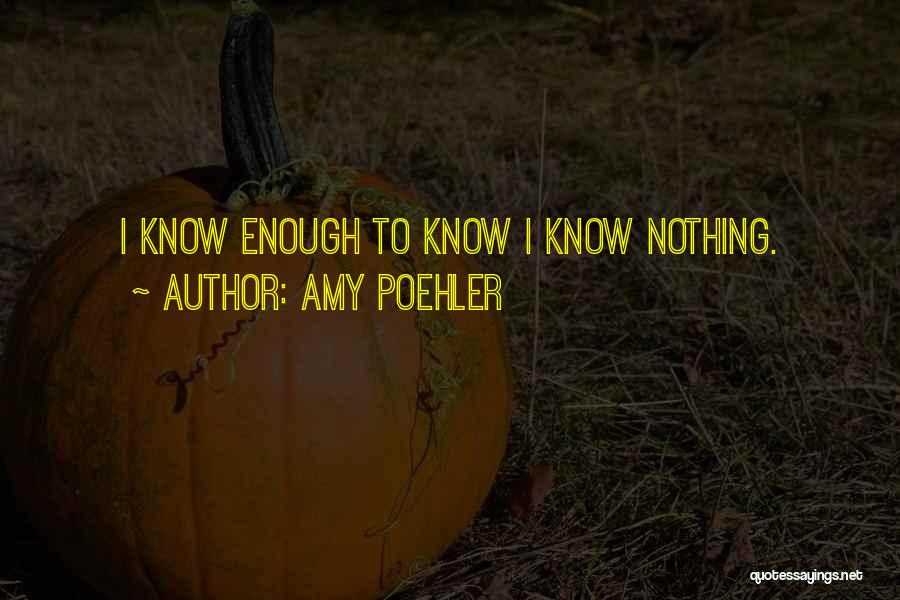 Amy Poehler Quotes: I Know Enough To Know I Know Nothing.