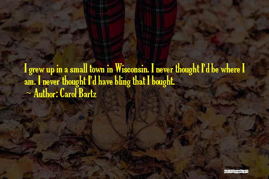 Carol Bartz Quotes: I Grew Up In A Small Town In Wisconsin. I Never Thought I'd Be Where I Am. I Never Thought
