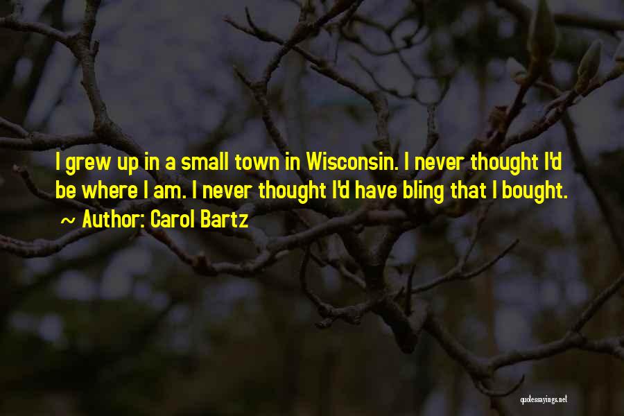 Carol Bartz Quotes: I Grew Up In A Small Town In Wisconsin. I Never Thought I'd Be Where I Am. I Never Thought