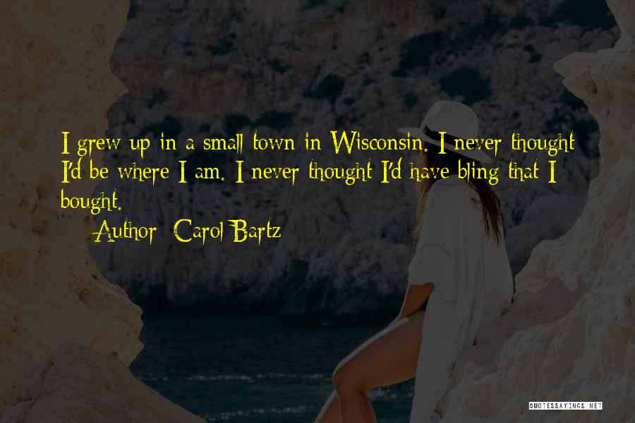 Carol Bartz Quotes: I Grew Up In A Small Town In Wisconsin. I Never Thought I'd Be Where I Am. I Never Thought