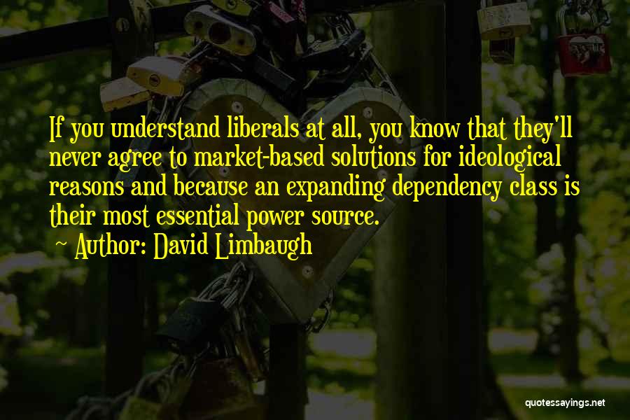 David Limbaugh Quotes: If You Understand Liberals At All, You Know That They'll Never Agree To Market-based Solutions For Ideological Reasons And Because