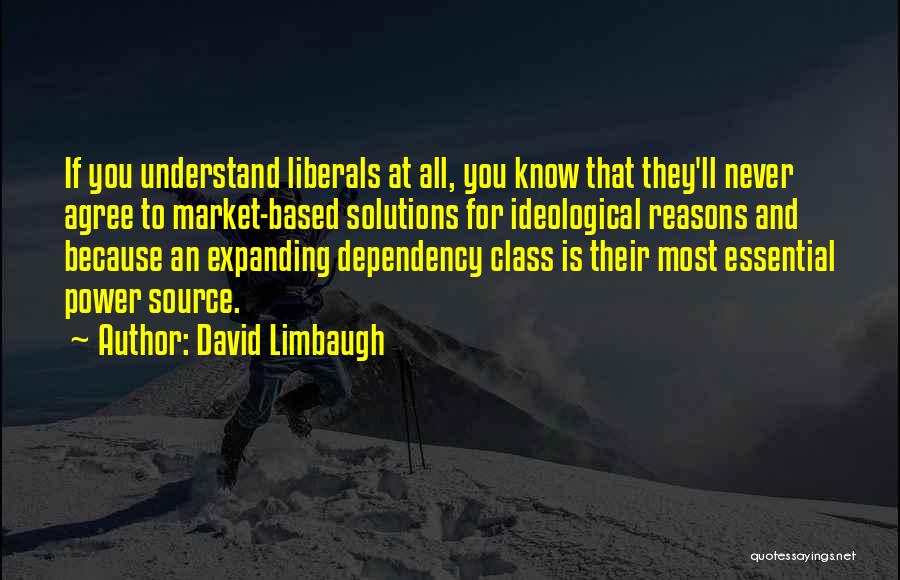 David Limbaugh Quotes: If You Understand Liberals At All, You Know That They'll Never Agree To Market-based Solutions For Ideological Reasons And Because
