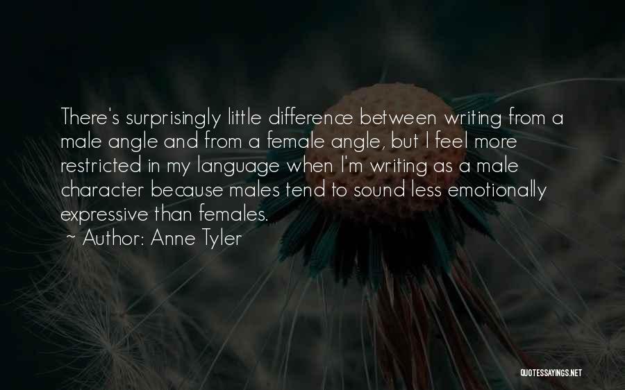 Anne Tyler Quotes: There's Surprisingly Little Difference Between Writing From A Male Angle And From A Female Angle, But I Feel More Restricted