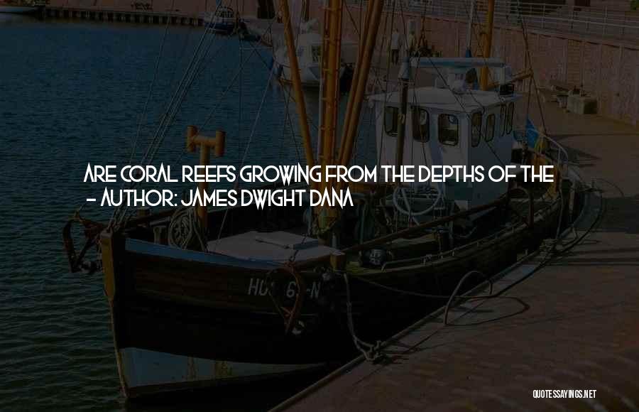 James Dwight Dana Quotes: Are Coral Reefs Growing From The Depths Of The Oceans? ... [the] Reply Is A Simple Negative; And A Single