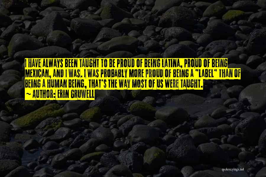 Erin Gruwell Quotes: I Have Always Been Taught To Be Proud Of Being Latina, Proud Of Being Mexican, And I Was. I Was