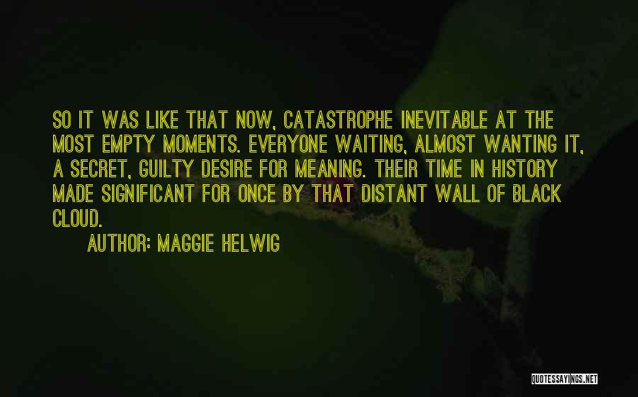 Maggie Helwig Quotes: So It Was Like That Now, Catastrophe Inevitable At The Most Empty Moments. Everyone Waiting, Almost Wanting It, A Secret,