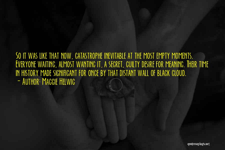 Maggie Helwig Quotes: So It Was Like That Now, Catastrophe Inevitable At The Most Empty Moments. Everyone Waiting, Almost Wanting It, A Secret,