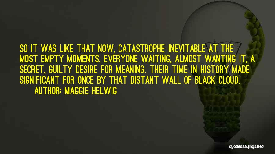 Maggie Helwig Quotes: So It Was Like That Now, Catastrophe Inevitable At The Most Empty Moments. Everyone Waiting, Almost Wanting It, A Secret,