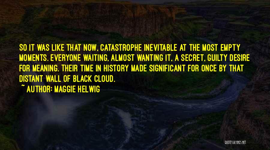 Maggie Helwig Quotes: So It Was Like That Now, Catastrophe Inevitable At The Most Empty Moments. Everyone Waiting, Almost Wanting It, A Secret,