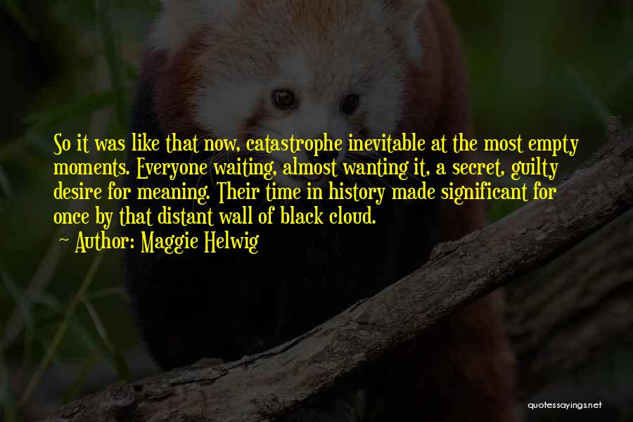 Maggie Helwig Quotes: So It Was Like That Now, Catastrophe Inevitable At The Most Empty Moments. Everyone Waiting, Almost Wanting It, A Secret,