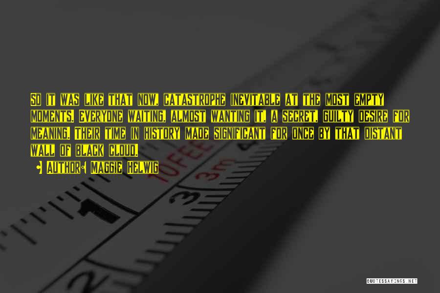 Maggie Helwig Quotes: So It Was Like That Now, Catastrophe Inevitable At The Most Empty Moments. Everyone Waiting, Almost Wanting It, A Secret,