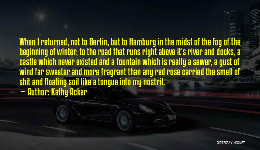 Kathy Acker Quotes: When I Returned, Not To Berlin, But To Hamburg In The Midst Of The Fog Of The Beginning Of Winter,