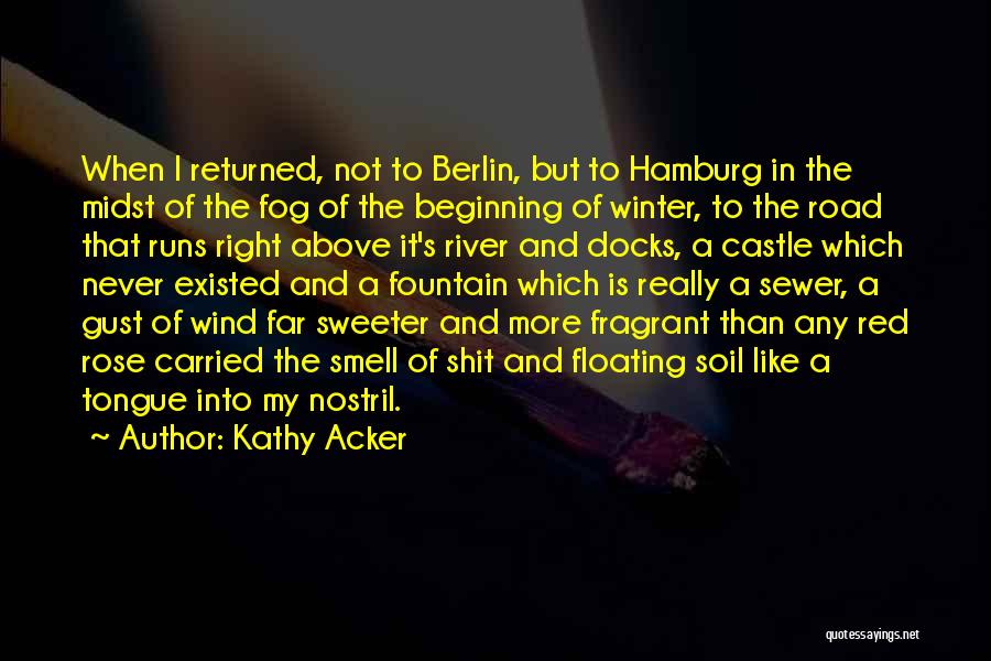 Kathy Acker Quotes: When I Returned, Not To Berlin, But To Hamburg In The Midst Of The Fog Of The Beginning Of Winter,