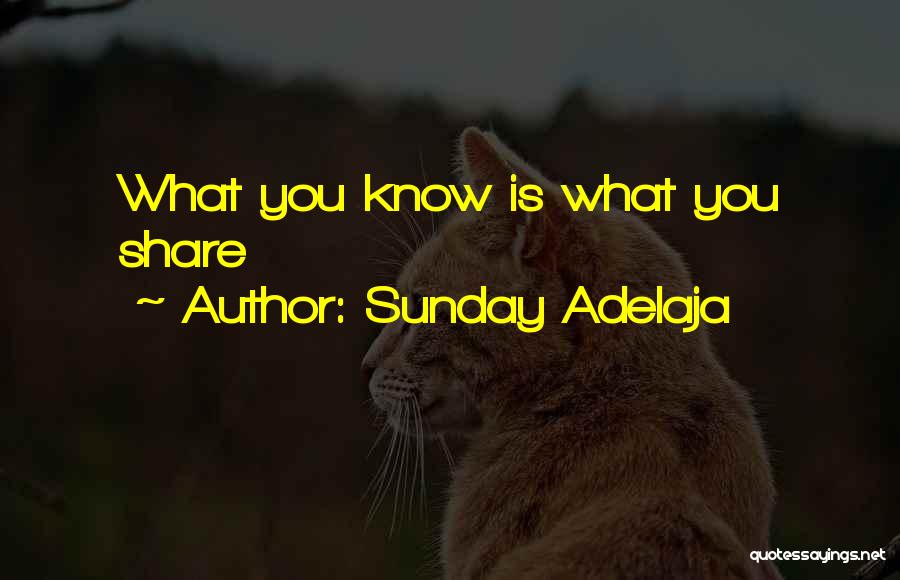 Sunday Adelaja Quotes: What You Know Is What You Share