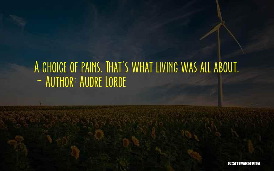 Audre Lorde Quotes: A Choice Of Pains. That's What Living Was All About.