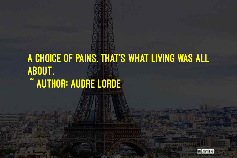 Audre Lorde Quotes: A Choice Of Pains. That's What Living Was All About.