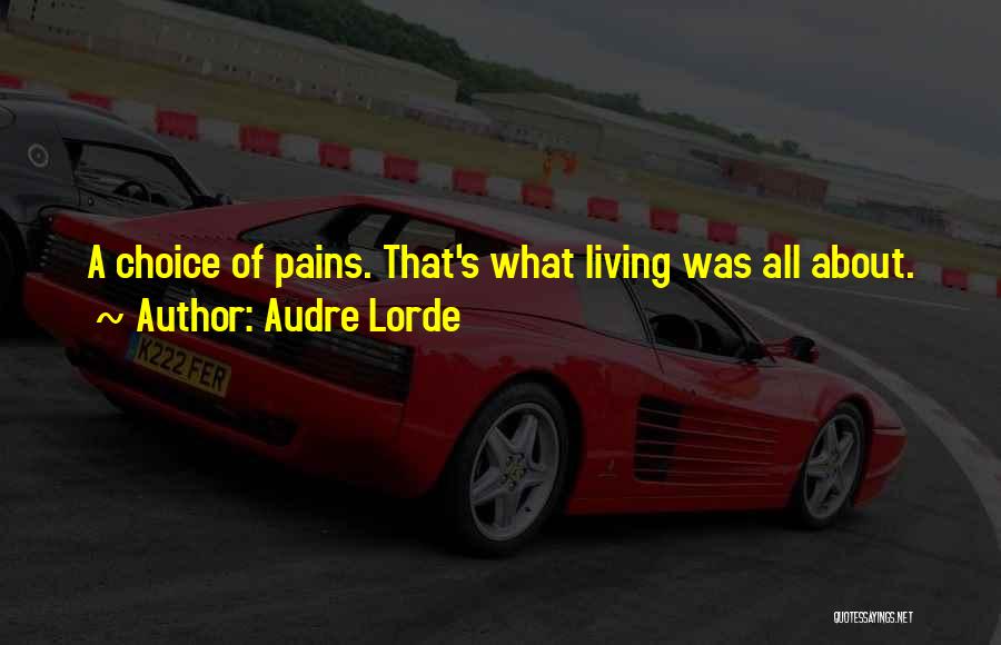 Audre Lorde Quotes: A Choice Of Pains. That's What Living Was All About.
