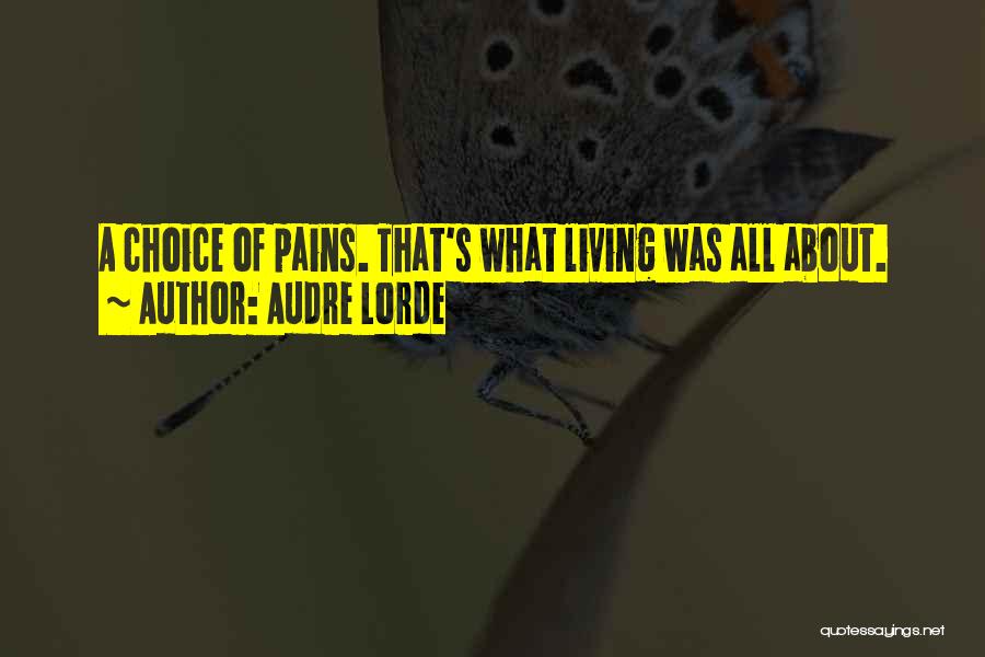 Audre Lorde Quotes: A Choice Of Pains. That's What Living Was All About.