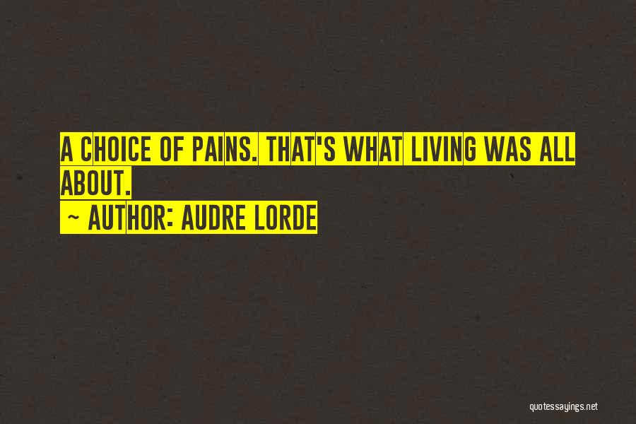 Audre Lorde Quotes: A Choice Of Pains. That's What Living Was All About.