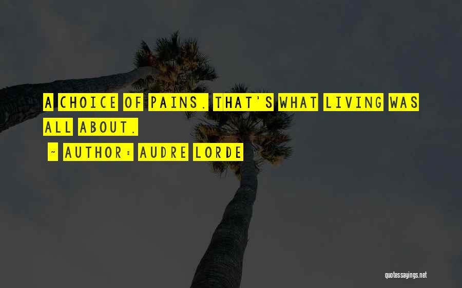 Audre Lorde Quotes: A Choice Of Pains. That's What Living Was All About.