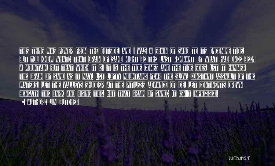 Jim Butcher Quotes: This Thing Was Power From The Outside, And I Was A Grain Of Sand To Its Oncoming Tide. But You