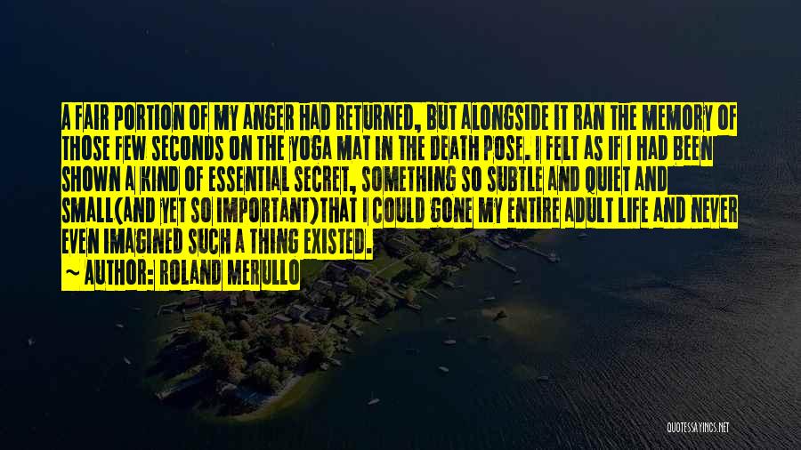 Roland Merullo Quotes: A Fair Portion Of My Anger Had Returned, But Alongside It Ran The Memory Of Those Few Seconds On The