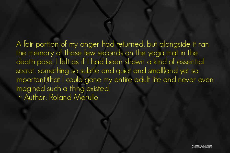 Roland Merullo Quotes: A Fair Portion Of My Anger Had Returned, But Alongside It Ran The Memory Of Those Few Seconds On The