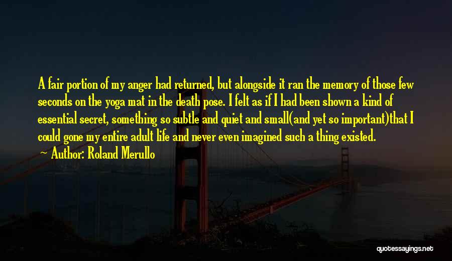 Roland Merullo Quotes: A Fair Portion Of My Anger Had Returned, But Alongside It Ran The Memory Of Those Few Seconds On The