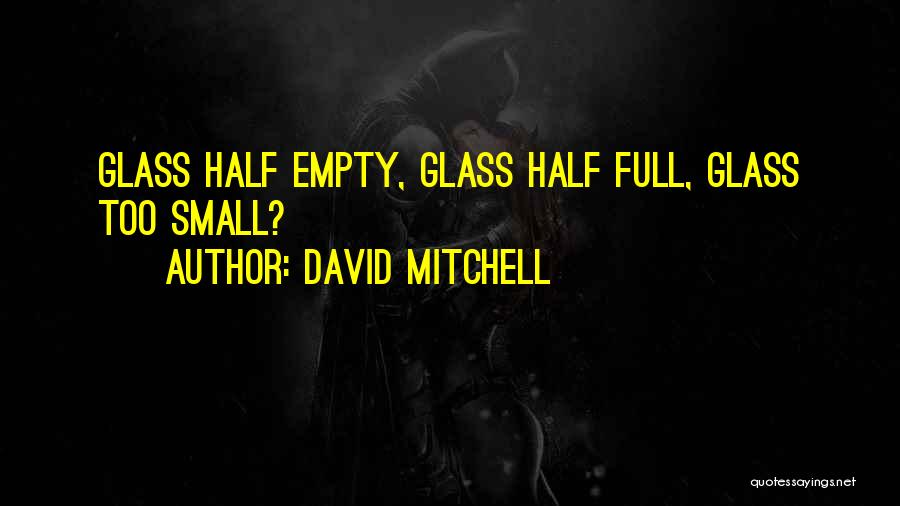 David Mitchell Quotes: Glass Half Empty, Glass Half Full, Glass Too Small?