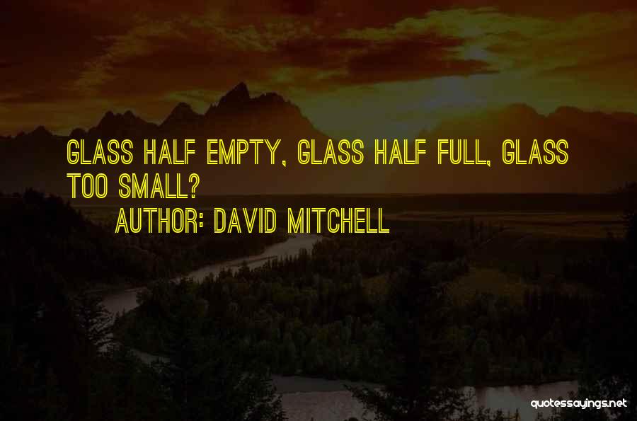 David Mitchell Quotes: Glass Half Empty, Glass Half Full, Glass Too Small?