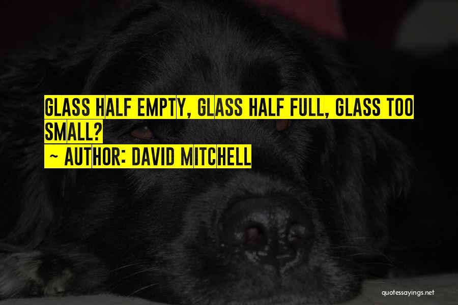 David Mitchell Quotes: Glass Half Empty, Glass Half Full, Glass Too Small?
