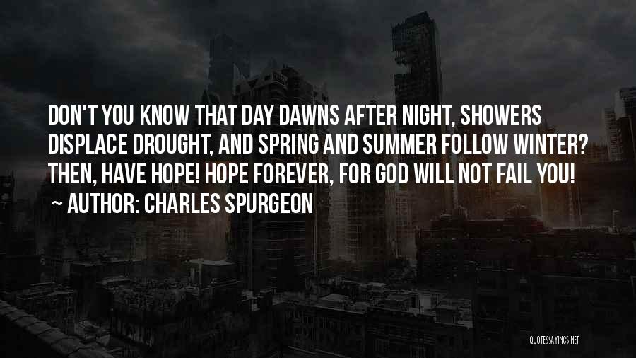 Charles Spurgeon Quotes: Don't You Know That Day Dawns After Night, Showers Displace Drought, And Spring And Summer Follow Winter? Then, Have Hope!