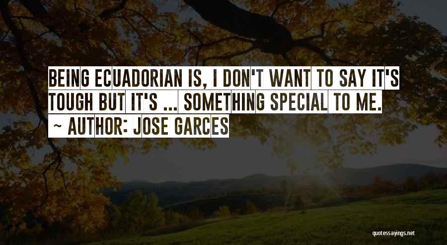 Jose Garces Quotes: Being Ecuadorian Is, I Don't Want To Say It's Tough But It's ... Something Special To Me.