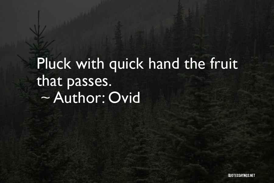 Ovid Quotes: Pluck With Quick Hand The Fruit That Passes.