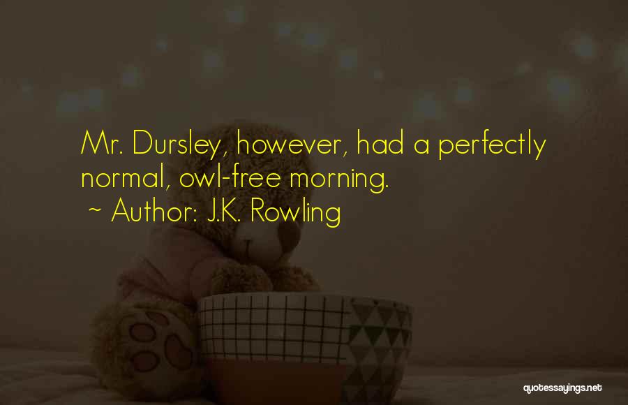 J.K. Rowling Quotes: Mr. Dursley, However, Had A Perfectly Normal, Owl-free Morning.