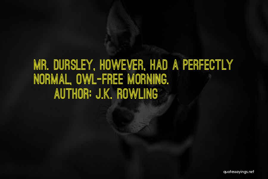 J.K. Rowling Quotes: Mr. Dursley, However, Had A Perfectly Normal, Owl-free Morning.