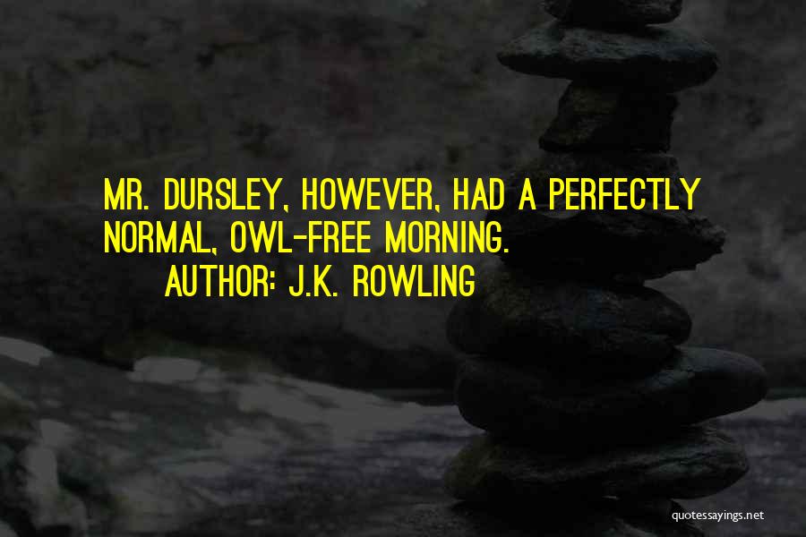 J.K. Rowling Quotes: Mr. Dursley, However, Had A Perfectly Normal, Owl-free Morning.