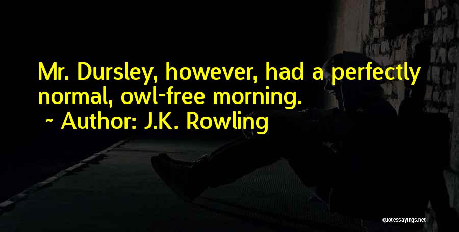 J.K. Rowling Quotes: Mr. Dursley, However, Had A Perfectly Normal, Owl-free Morning.