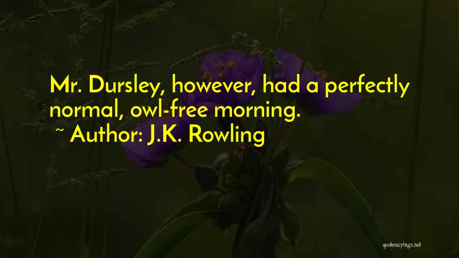 J.K. Rowling Quotes: Mr. Dursley, However, Had A Perfectly Normal, Owl-free Morning.