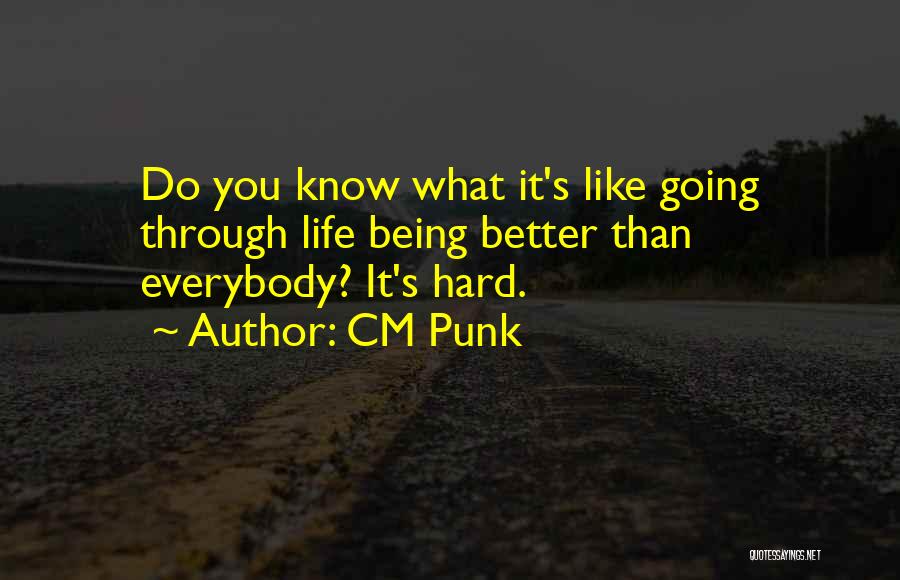 CM Punk Quotes: Do You Know What It's Like Going Through Life Being Better Than Everybody? It's Hard.